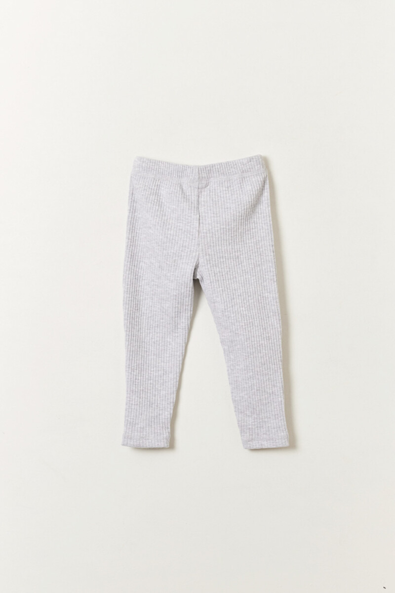 Calza rib Gris Melange