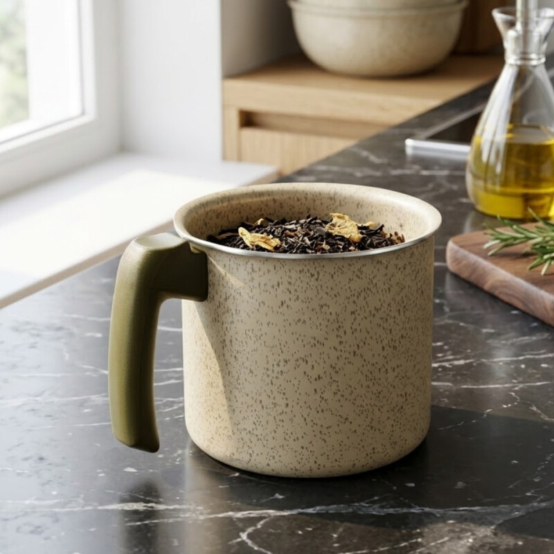 Hervidor aluminio antiadherente 12cm línea cerámica BEIGE