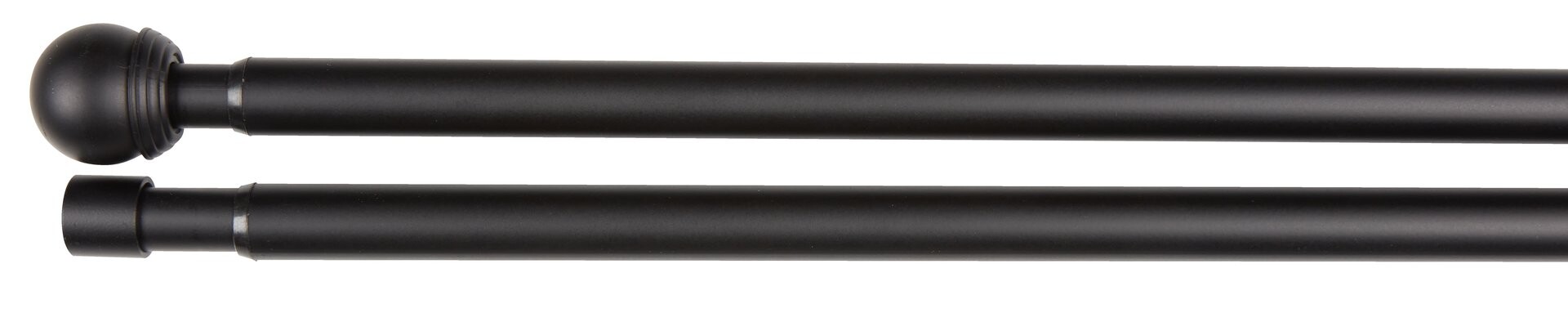 Barra cortina doble BALL 200-340cm - Negro 