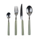 Set 24 Piezas Cubiertos Mango Rayas VERDE