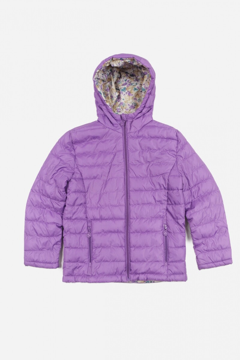 Campera reversible niña con capucha - Niña VIOLETA