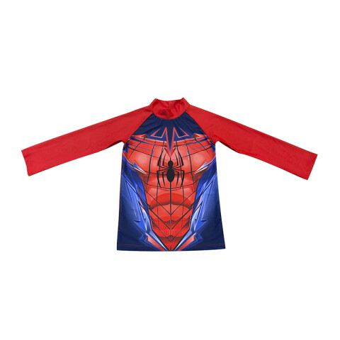 Remera UV Infantil Manga Larga Spiderman Talle 4/10 AZUL