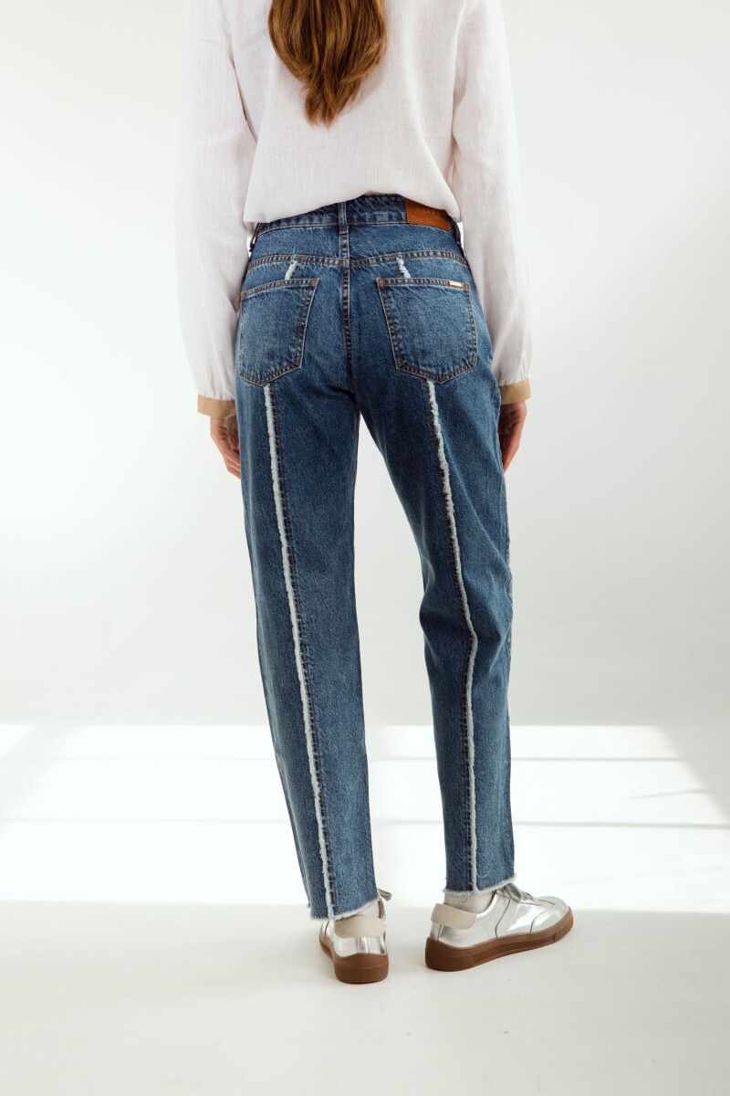 JEAN MOM LAR Azul