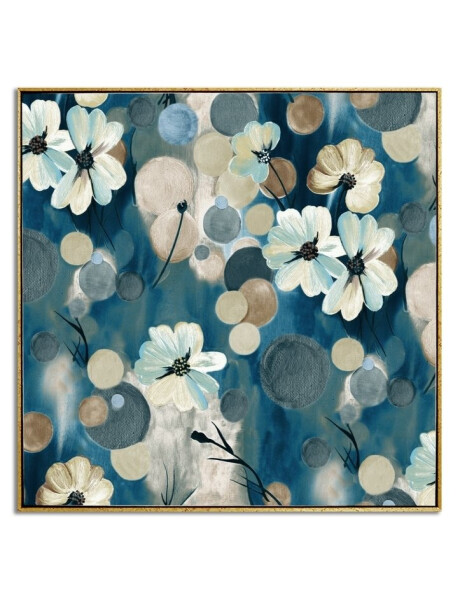 CUADRO CANVAS 60x60cm MARCO PINTURA FLORES AZUL 1 CUADRO CANVAS 60x60cm MARCO PINTURA FLORES AZUL 1