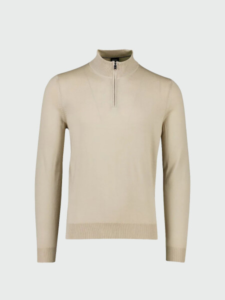 BOSS - Buzo con Cuello de Cierre Beige
