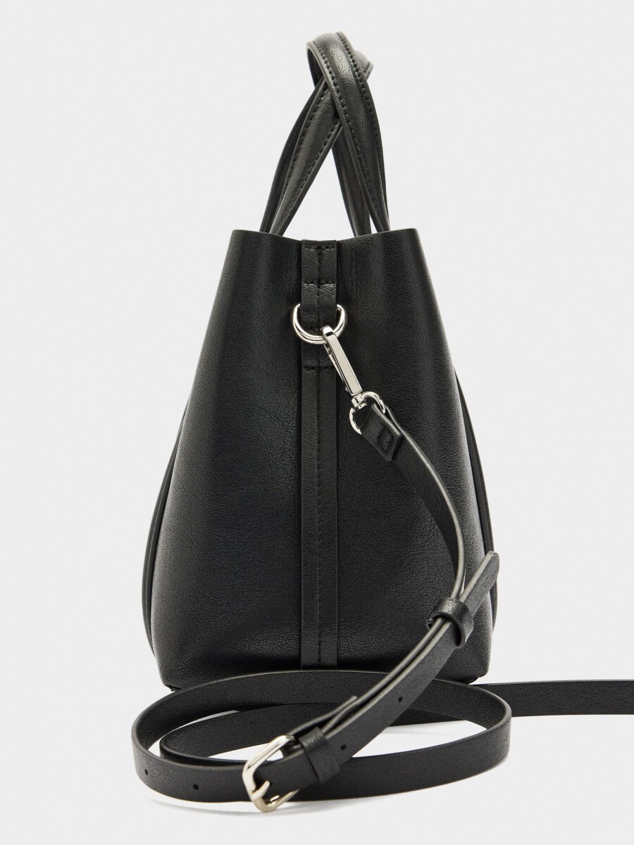 Bolso Tote Con Bandolera S negro