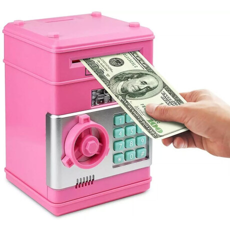 Alcancia Infantil Caja Fuerte Apertura Con Codigo Seguridad Rosa