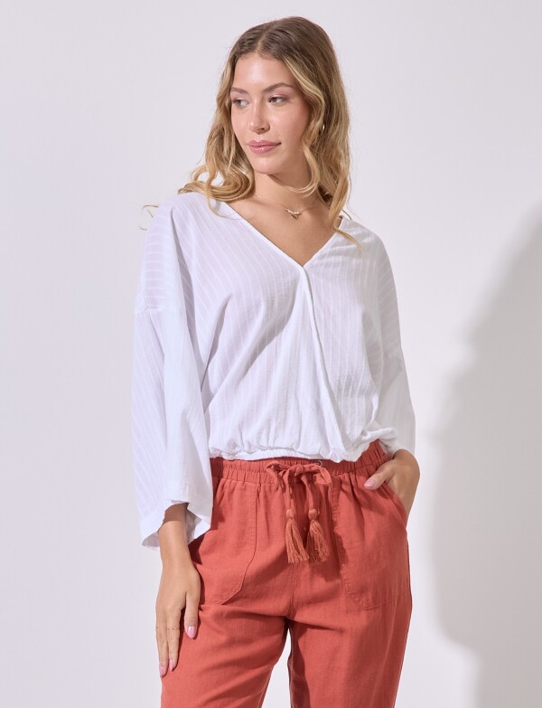 Blusa Algodon Texturada BLANCO