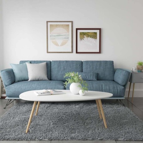 Mesa Ratona Céntrica Triangular Nórdica Living Sala de Estar Blanco