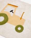 Alfombra Pecky 100% de algodón beige con tractor 90 x 150 cm Alfombra Pecky 100% de algodón beige con tractor 90 x 150 cm