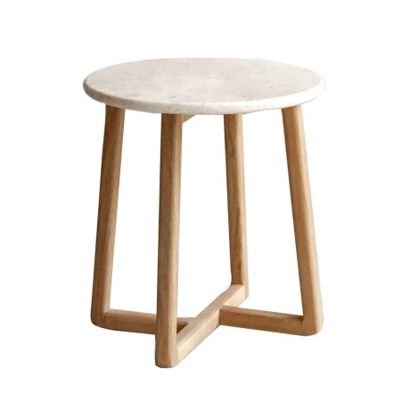MESA LATERAL EXT MADERA-Y-MARMOL NATURAL-BEIGE PETRA