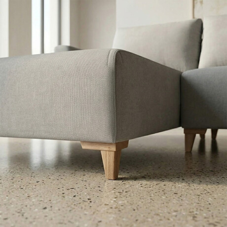 Rinconera Gino - Tela Microfibra - Chaise izquierdo TC1009 (Plata)