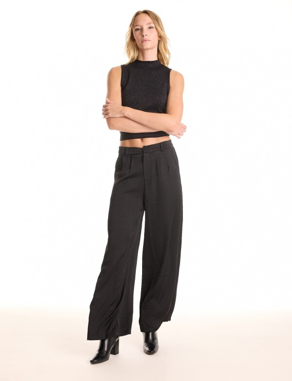 Pantalon Satinado NEGRO