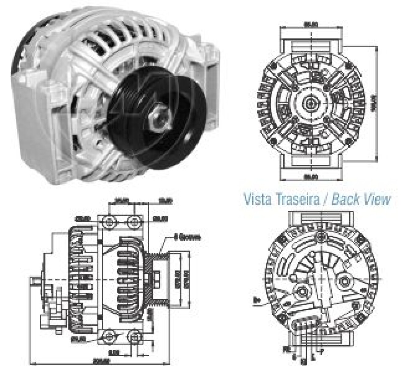 ALTERNADOR SCANIA F113 HL G/P 340 380 420 480 S/BOSCH 24V 110A ZM 