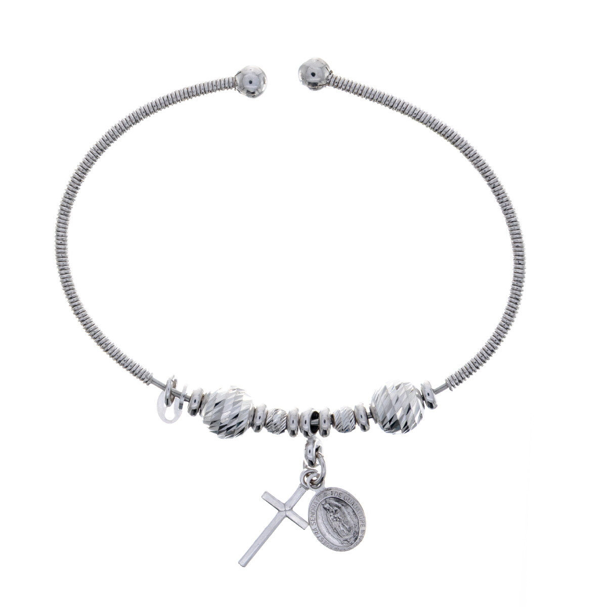 Esclava religiosa de plata 925 rodinada. 