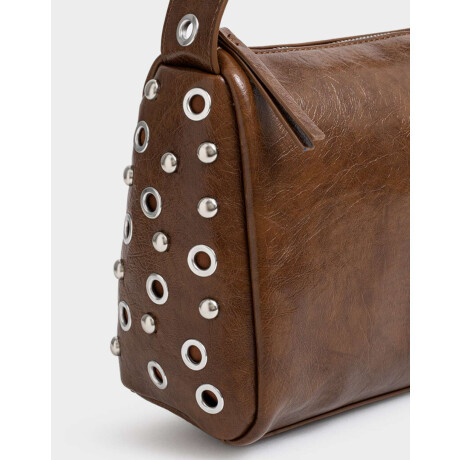 Bandolera Con Tachas Marron Chocolate