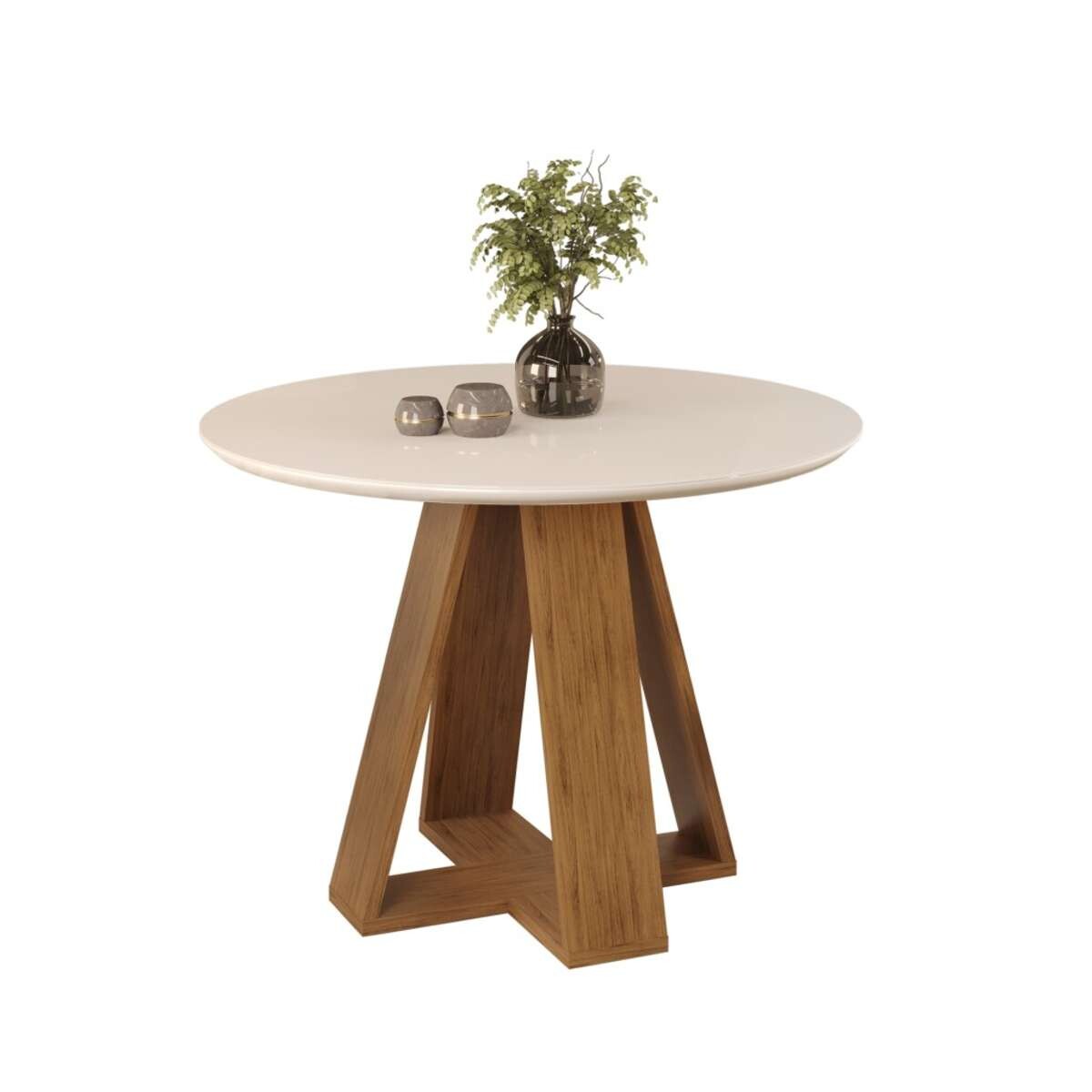 Mesa de Comedor Redonda Linea Celeste Milan - Blanca 