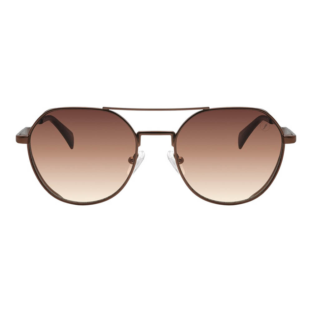 Lentes de sol De Acero Inoxidable Redondo Flap Naranja/Marrón