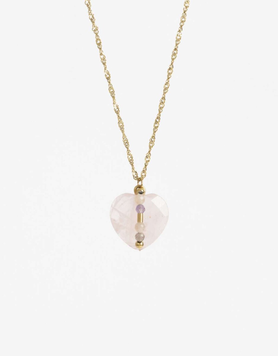 Cadena Acero Healing Rituals Cuarzo Rosa - Rosa Claro 