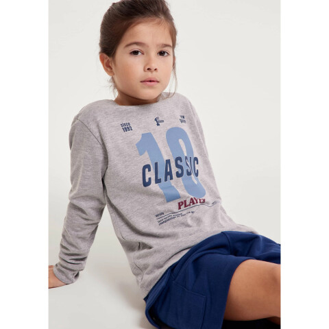 CAMISETA ML MASC CINZA MESCLA