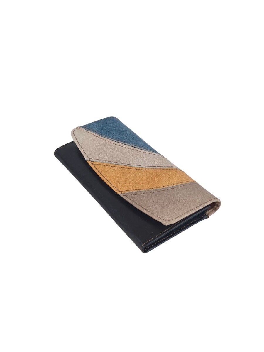 Billetera clasica con vista multicolor en cuero - Multicolor 