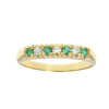 Anillo medio sin fin clásico mediano de oro amarillo 18k con brillantes y esmeraldas Anillo medio sin fin clásico mediano de oro amarillo 18k con brillantes y esmeraldas