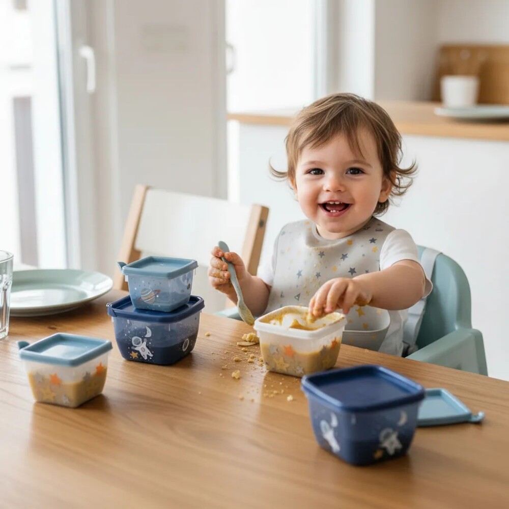 Set x3 tupper diseños cohete espacio