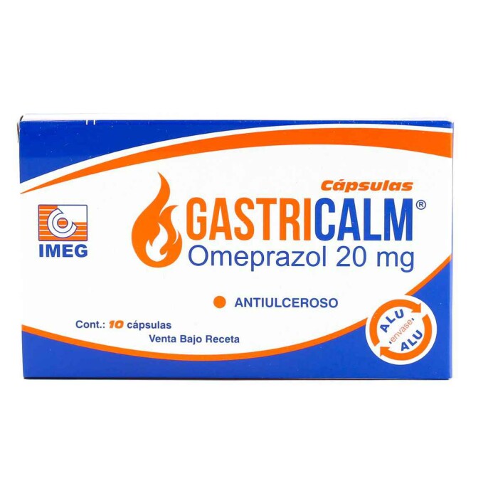 GASTRICALM 20 MG. CJ X 10 CÁPS. única