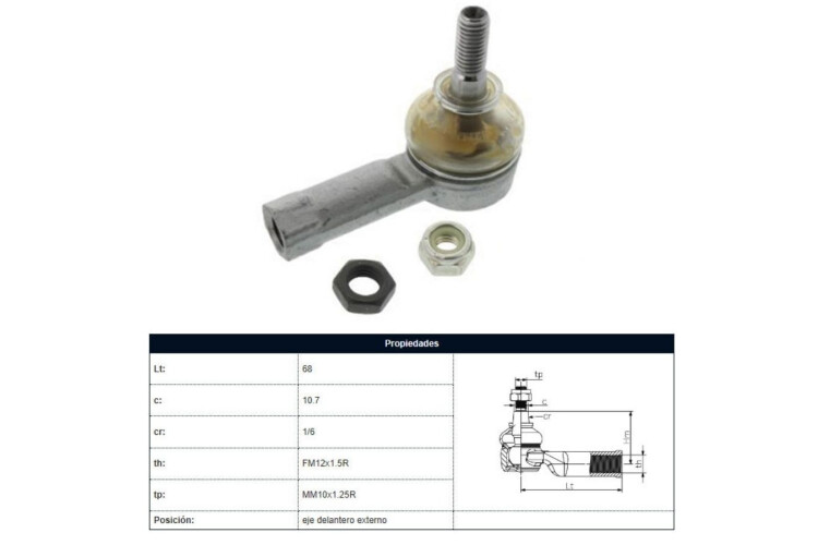 Puntero Chev Montana/Corsa/Corsa Combo/Celta 95-16 Der/Izq Int Ø12 Puntero Chev Montana/Corsa/Corsa Combo/Celta 95-16 Der/Izq Int Ø12
