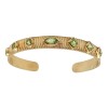 Brazalete Pune-Plata rodinada 925 con micra de oro 18k-Piedra Peridoto-BR2025 conpiedra