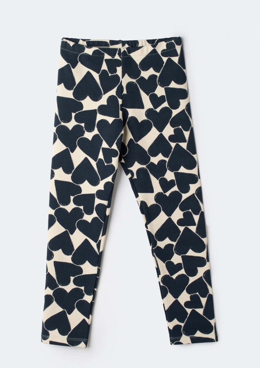 LEGGINGS INFANTILES DE TEJIDO DE PUNTO ESTAMPADO - AZUL 