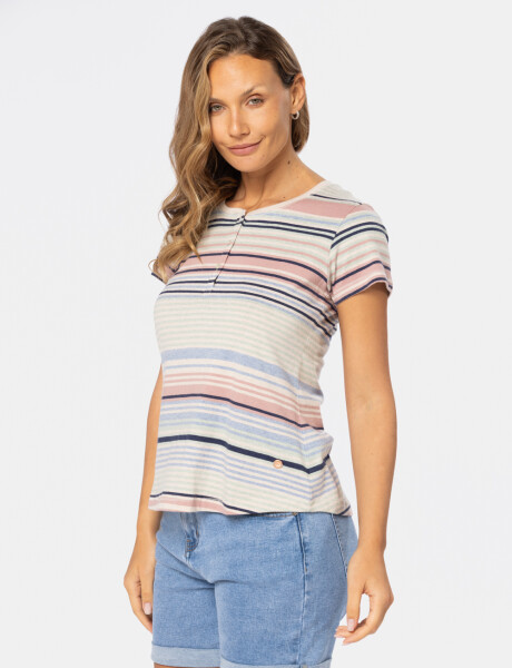 REMERA RAYADA Beige