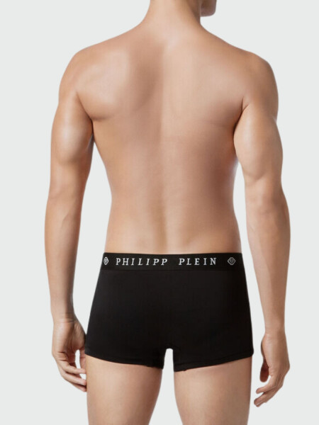 PHILIPP PLEIN - bóxer negro con diseño de calavera Negro