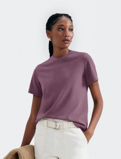 CAMISETA BÁSICA DE ALGODÓN VIOLETA