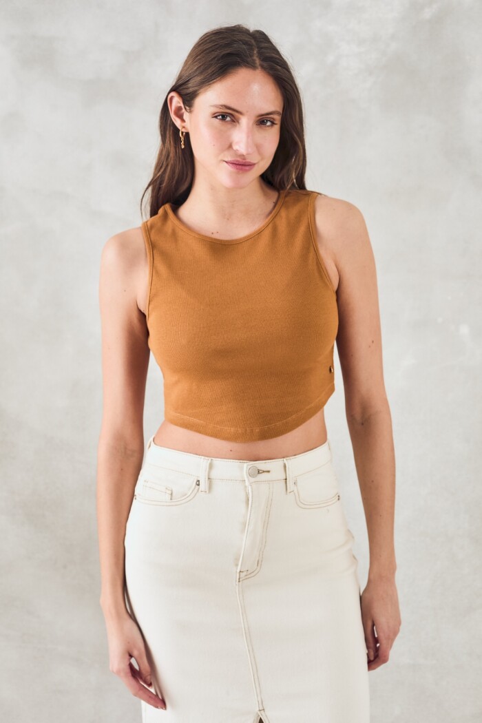 Top Algodón Ribb Cobre