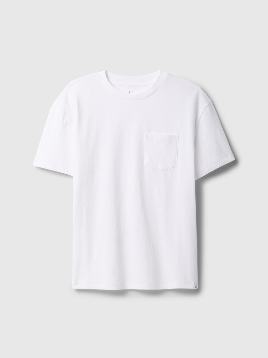 Remera Básico Con Bolsillo Niño - Optic White 1 