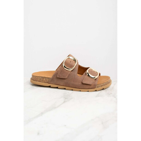 Sandalia Cuero Hebillas Marrón