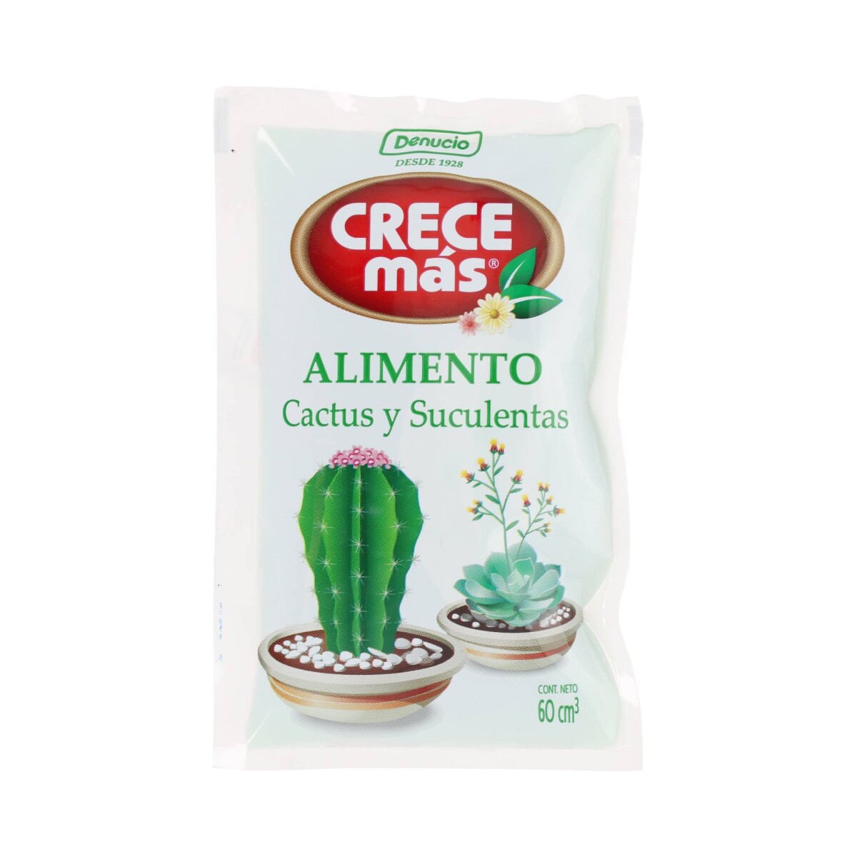 CRECE MÁS Alimento para Cactus y Suculentas Sachet 60cc 