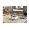 Mesa De Living Vidrio Y Metal - Pilar Blanco