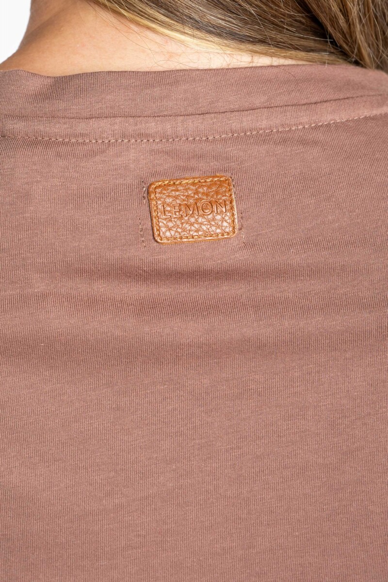 Remera Algodón Combinada Mocha