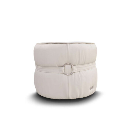 Puff 100% Cuero Ava Beige