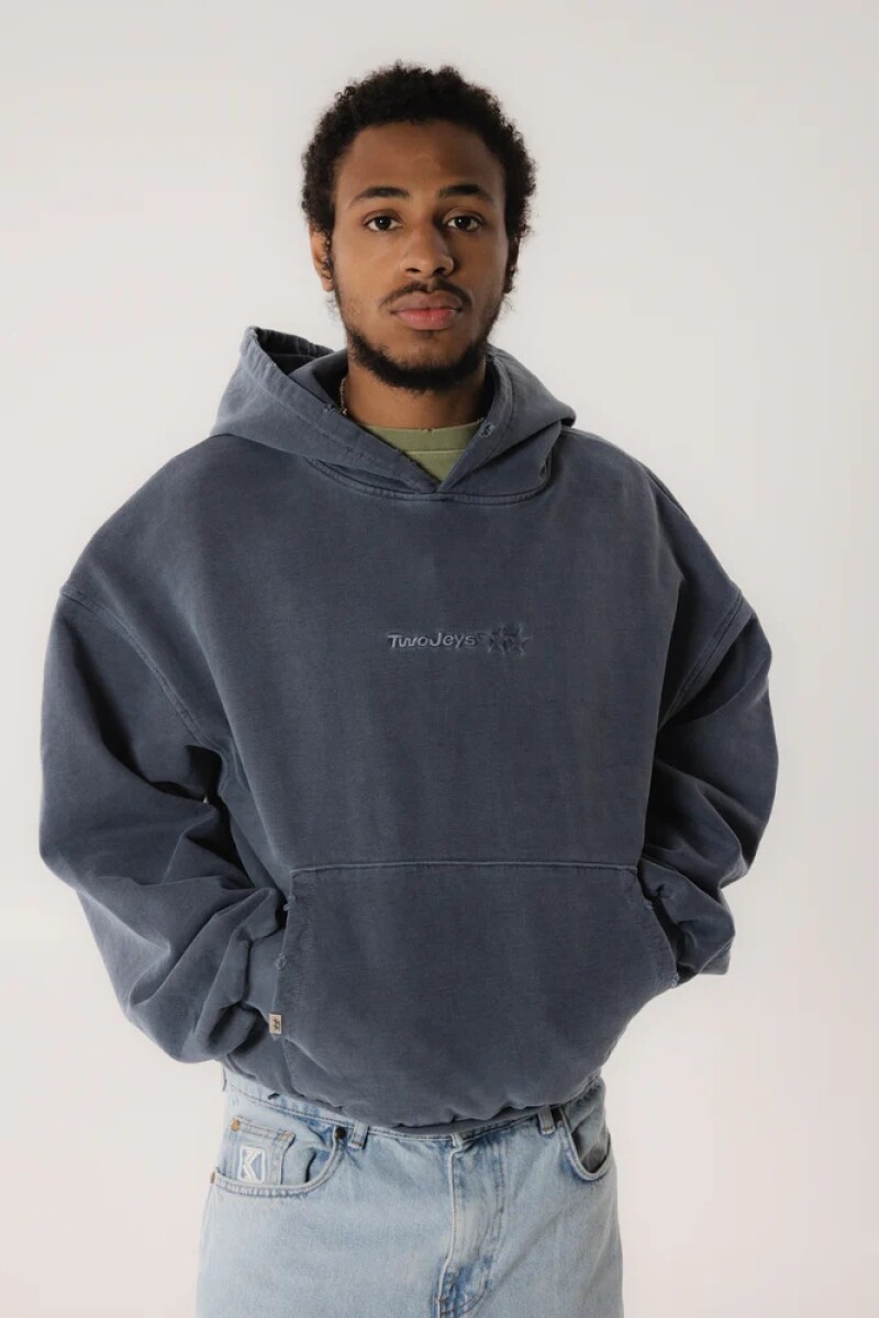 Pigment Dyed Blue Icon Hoodie Azul