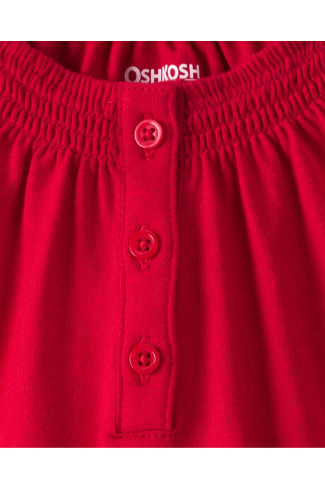 Body de algodón, tipo henley, rojo Sin color