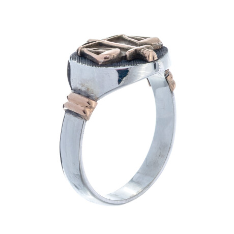Anillo de plata 925 y oro de 10 ktes ABOGACÍA Anillo de plata 925 y oro de 10 ktes ABOGACÍA