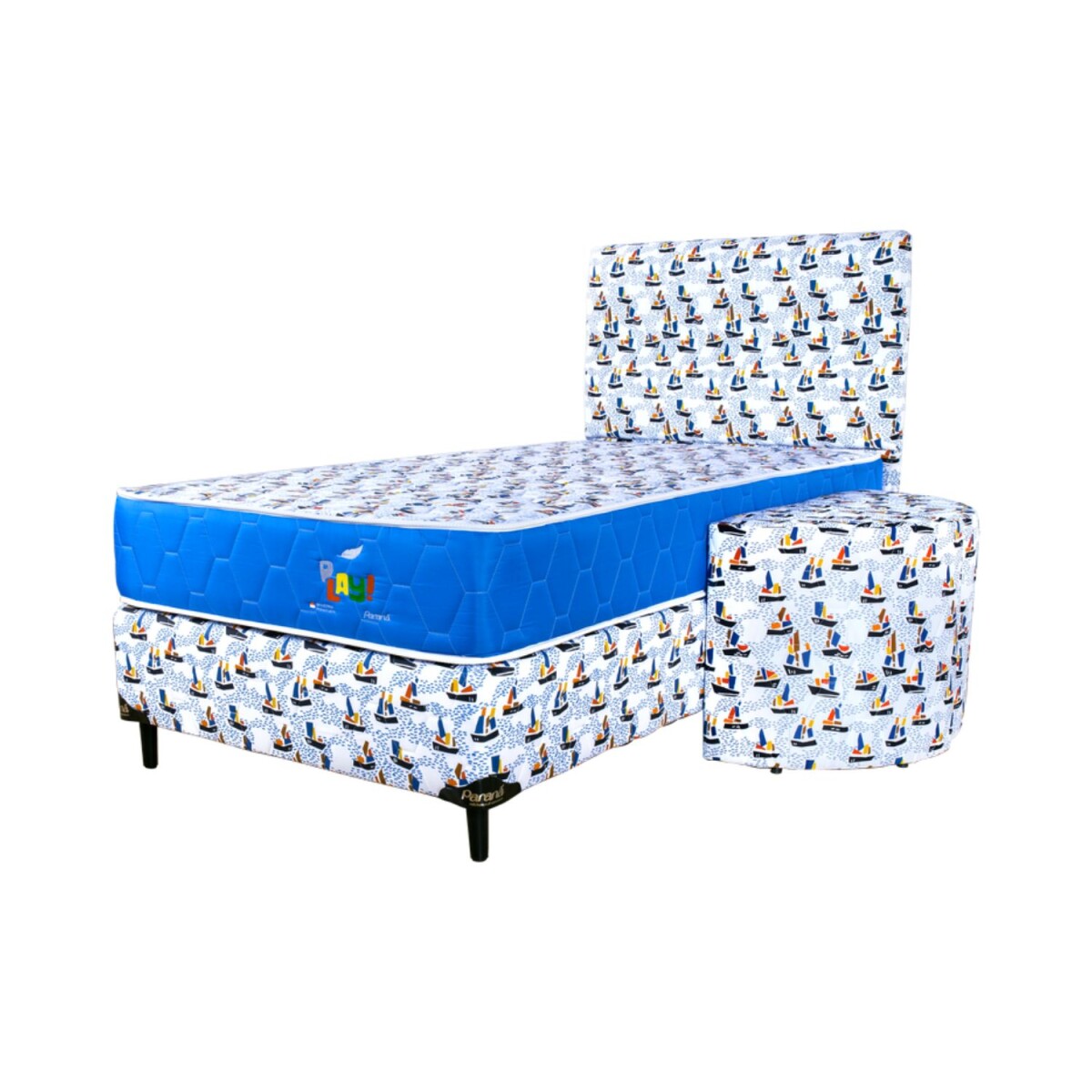 Juego Completo Sommier juego play 1x1,90 (B+C+P+C) - Azul 
