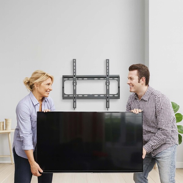 Soporte De Pared Movil Fijo Tele Tv De 32-70" 45 Kg Brateck Color Negro