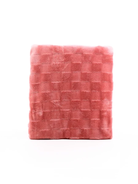 FLANNEL TRAMA DAMERO 2 PLAZAS ROSADO