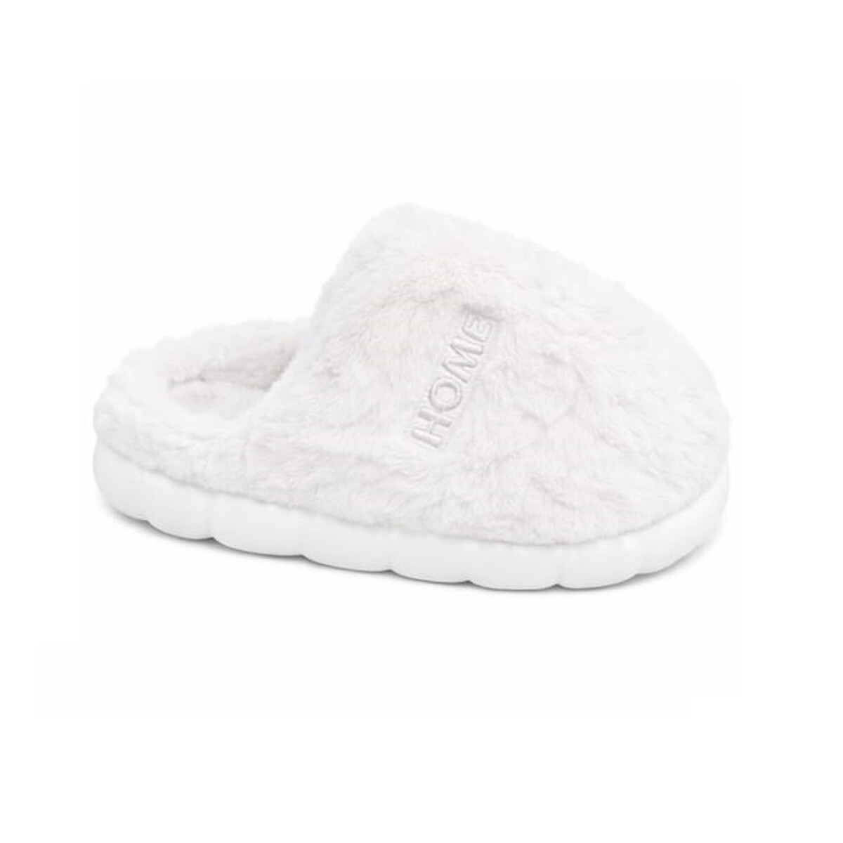 Pantufla De Felpa Peluche sintético Antideslizante Unisex - Natural 