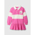 LS RUGBY DRESS HAPPY PINK