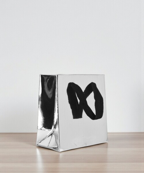 Bolsa cartulina 10x05x10 cm PLATA LAMINADO